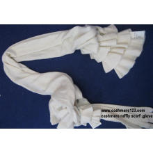 Cashmere Lady′s Raffly Scarf Gloves Set